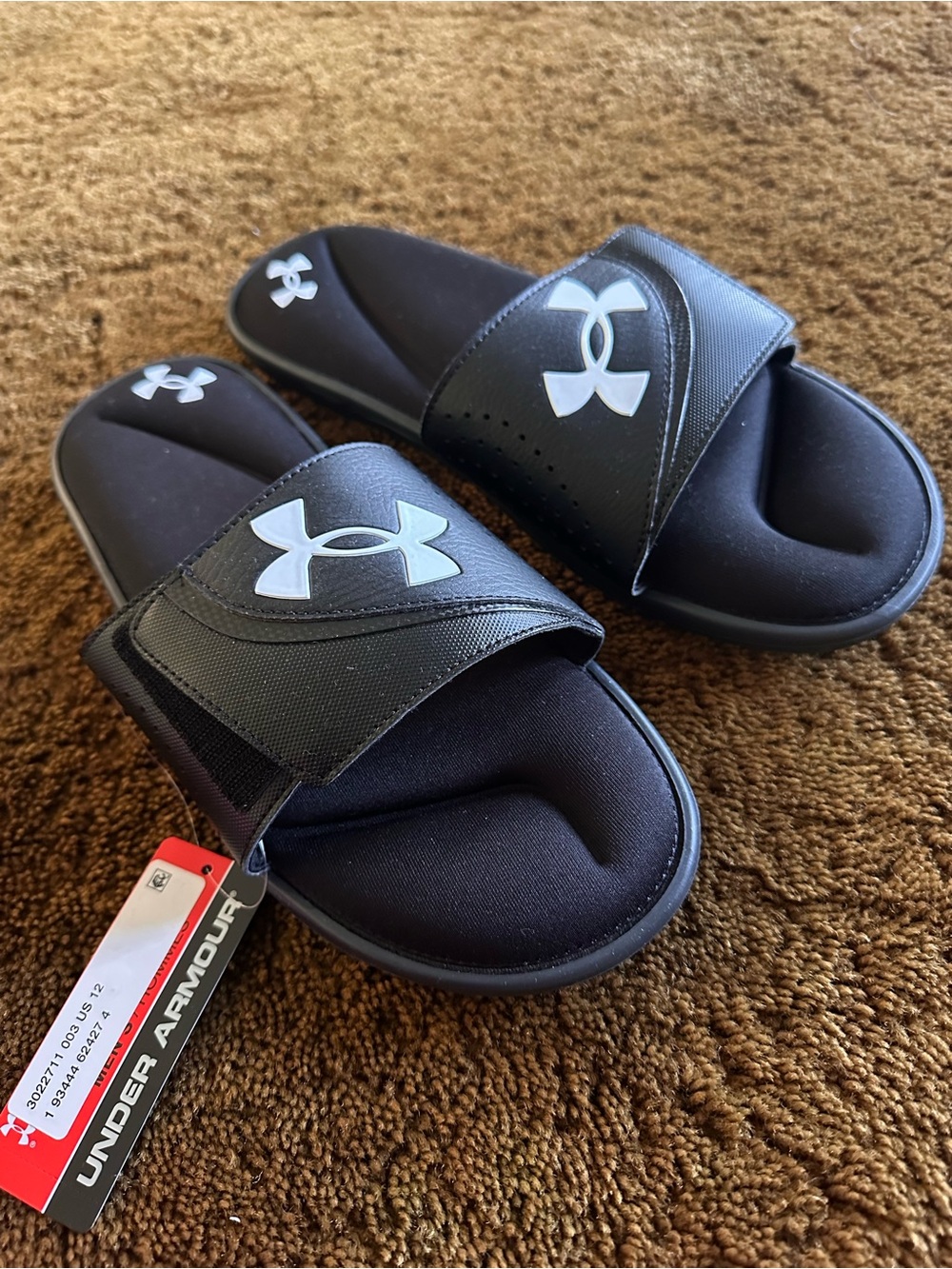 Under Armour Men’s Slide Sandals with White Logo